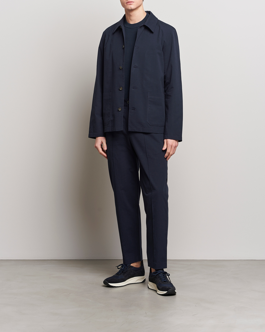 Herren | Hemden | A.P.C. | Brest Seersucker Overshirt Dark Navy