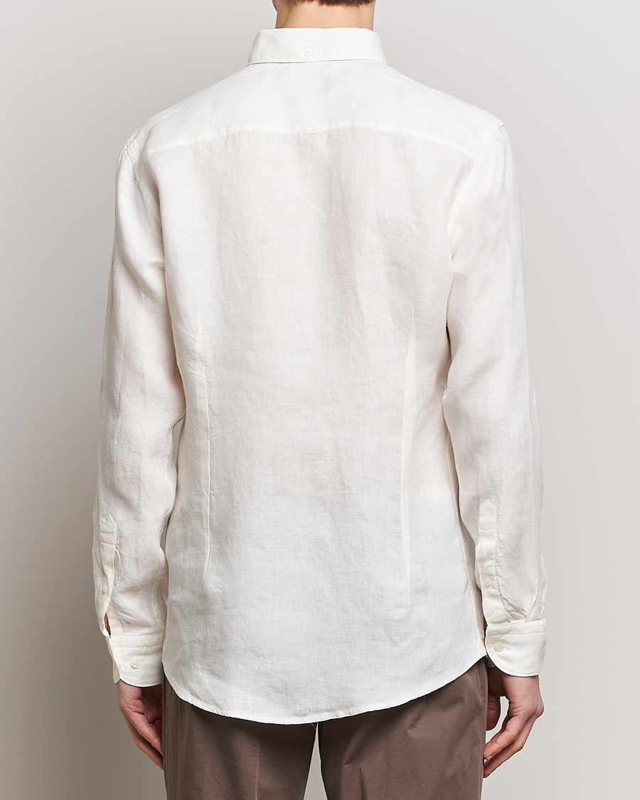 Herren | Hemden | Eton | Slim Fit Linen Button Down Shirt White