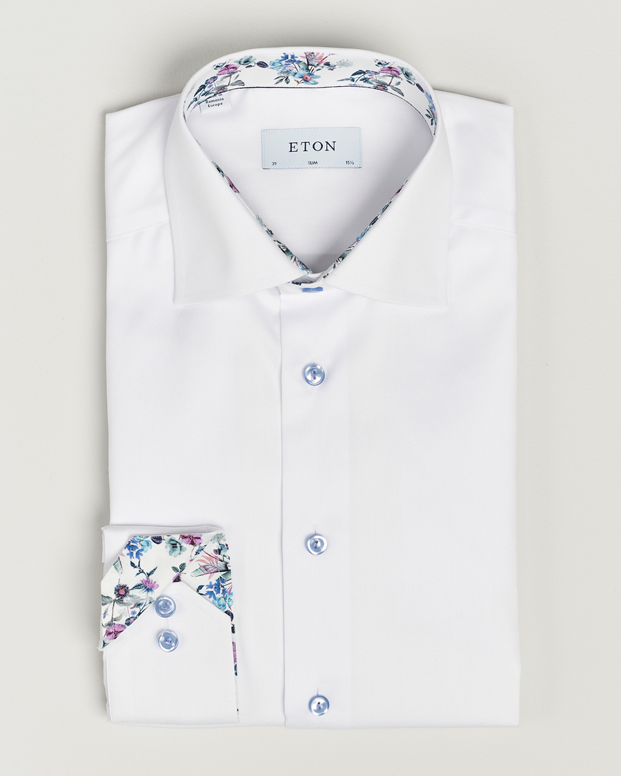 Herren | Hemden | Eton | Slim Fit Signature Twill Contrast Shirt White