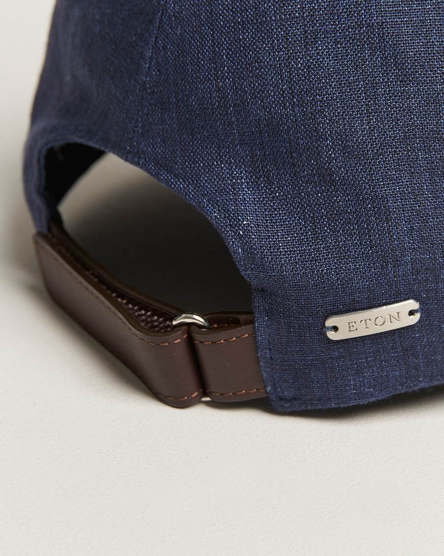 Herren | Eton Solid Linen Cap Navy Blue | Eton | Solid Linen Cap Navy Blue