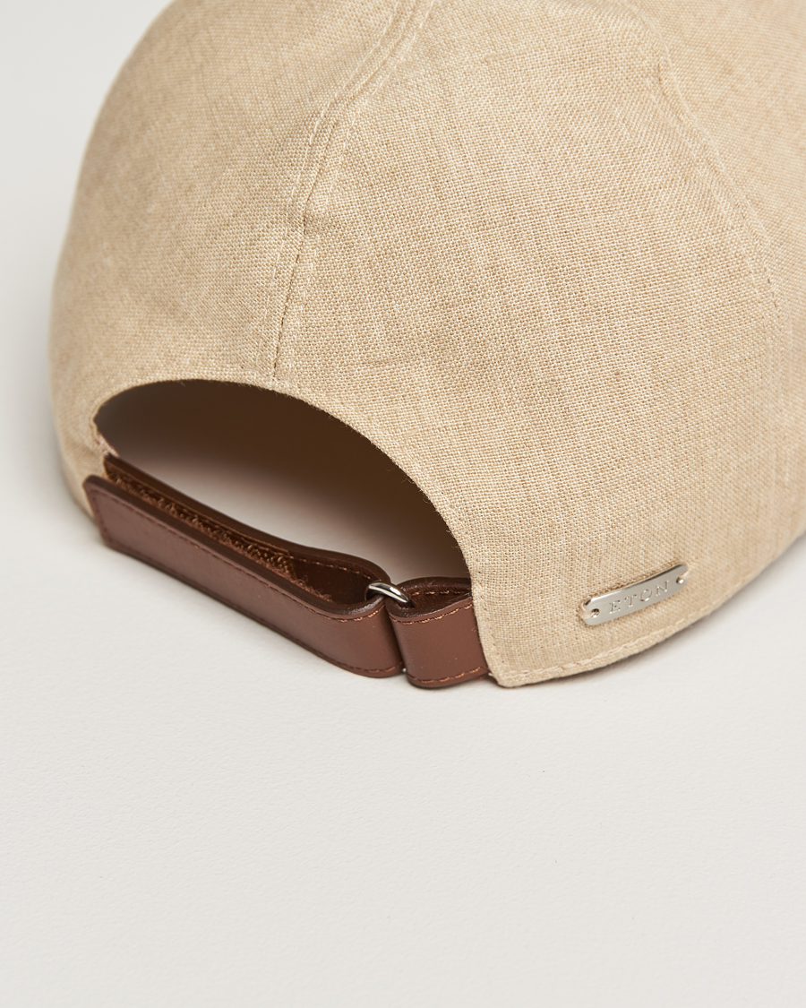 Herren | Eton Solid Linen Cap Beige | Eton | Solid Linen Cap Beige