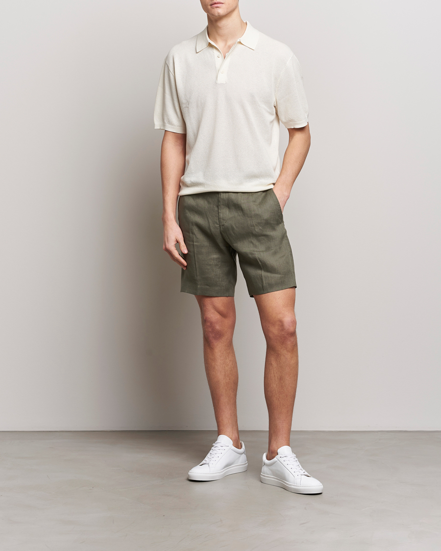Herren | Shorts | Tiger of Sweden | Thiago Linen Shorts Thyme
