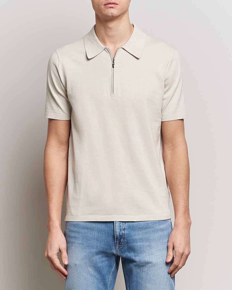 Herren | Poloshirts | Tiger of Sweden | Orbit Knitted Cotton Polo Off White