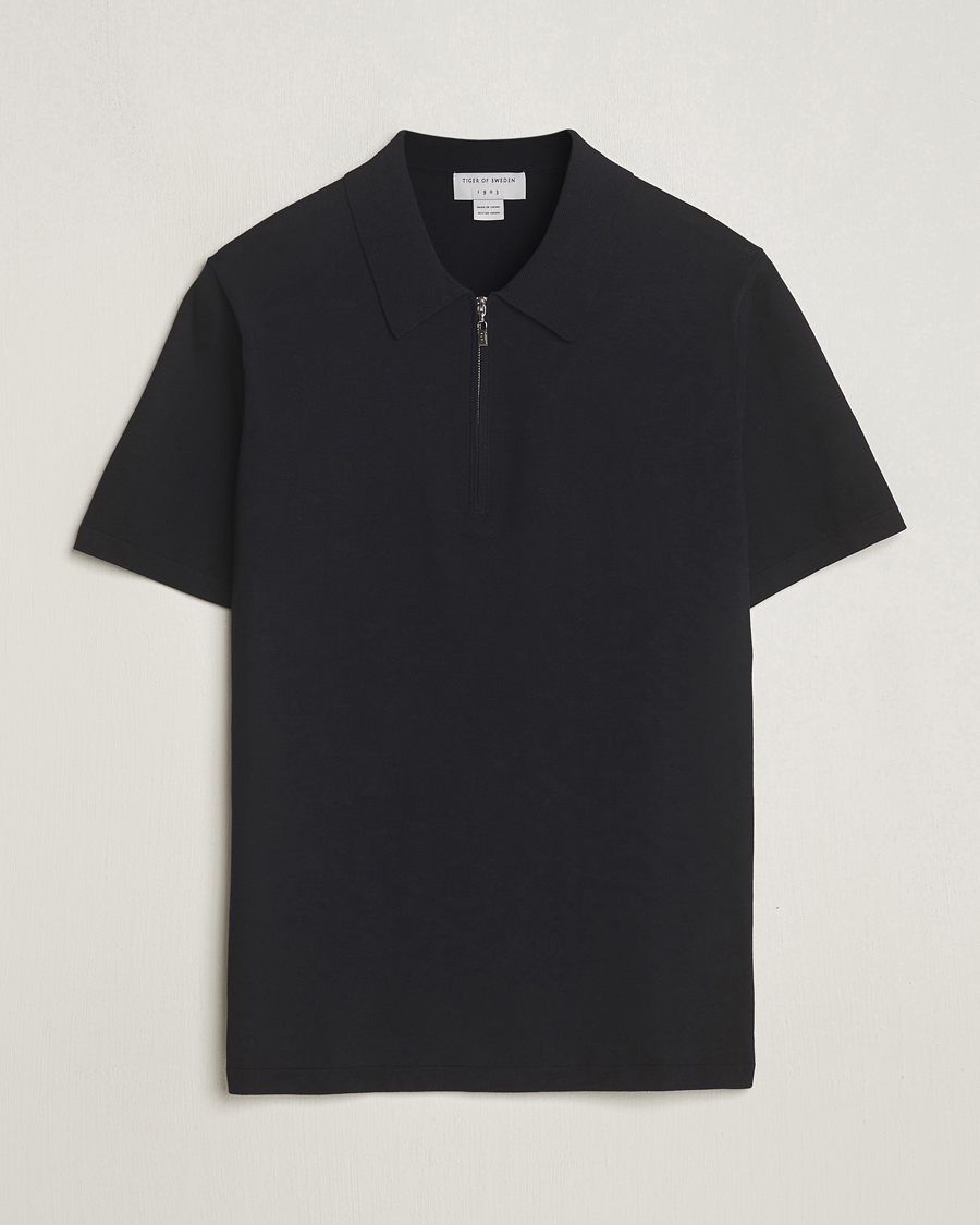 Herren | Poloshirts | Tiger of Sweden | Orbit Knitted Cotton Polo Dark Sailing
