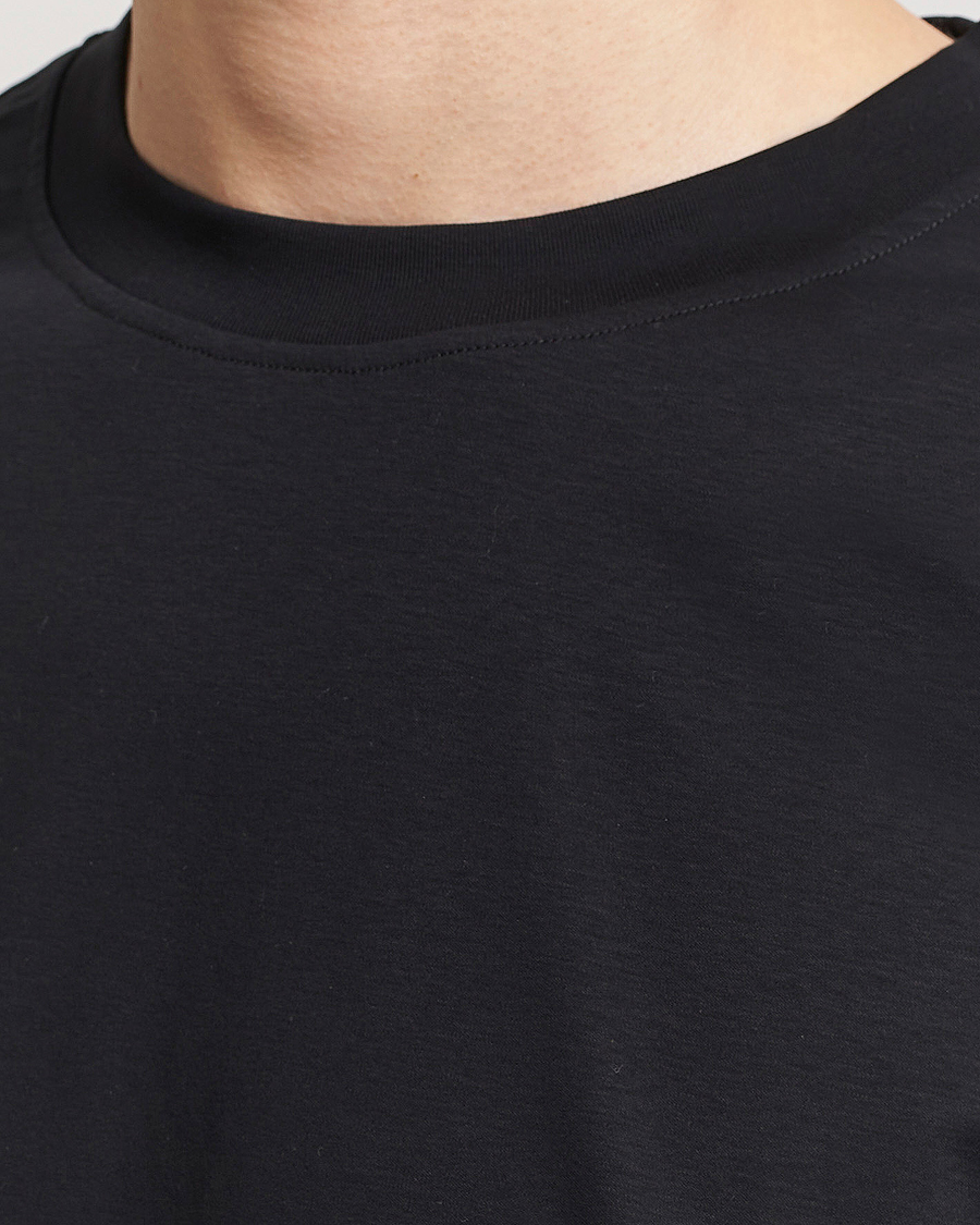 Herren | T-Shirts | Tiger of Sweden | Mercerized Cotton Crew Neck T-Shirt Black