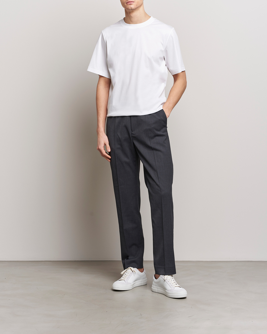 Herren | T-Shirts | Tiger of Sweden | Mercerized Cotton Crew Neck T-Shirt Pure White