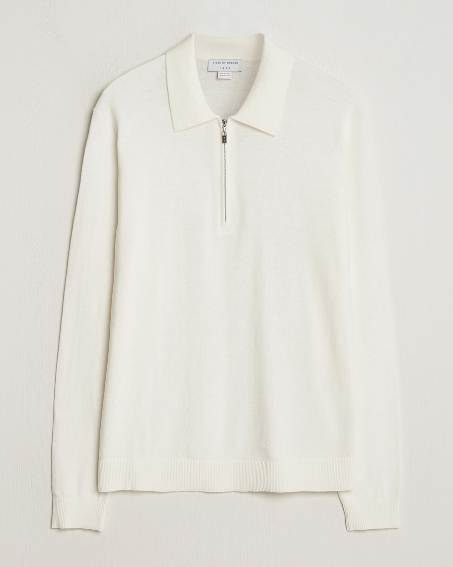 Herren | Pullover | Tiger of Sweden | Orbit Wool/Cotton Half Zip Summer Snow