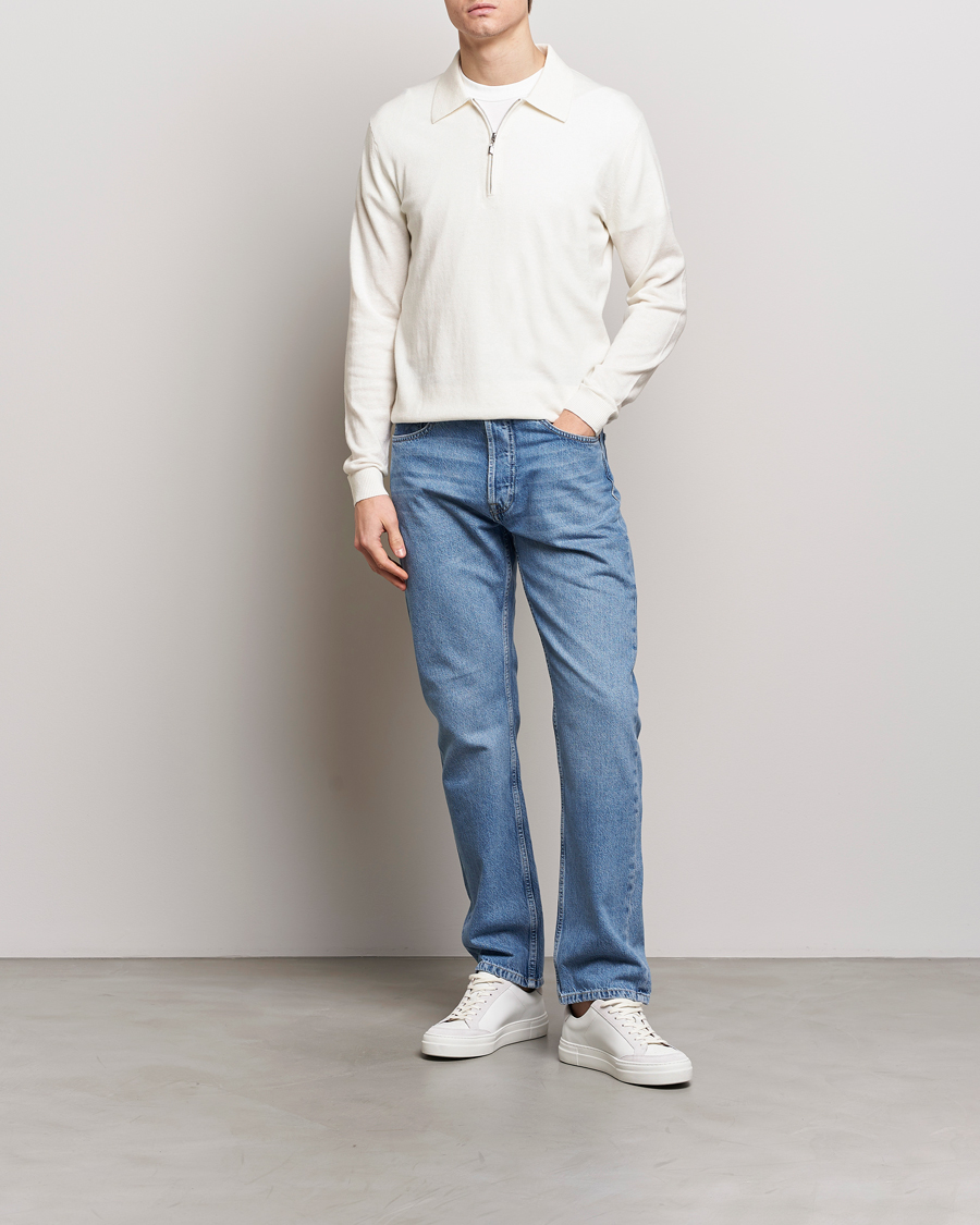 Herren | Pullover | Tiger of Sweden | Orbit Wool/Cotton Half Zip Summer Snow