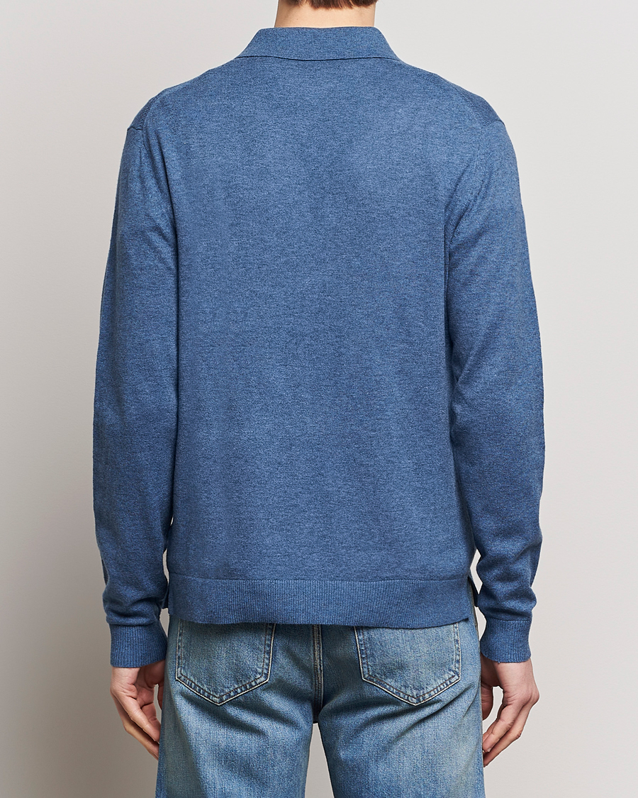 Herren | Pullover | Tiger of Sweden | Orbit Wool/Cotton Half Zip Thunder Blue