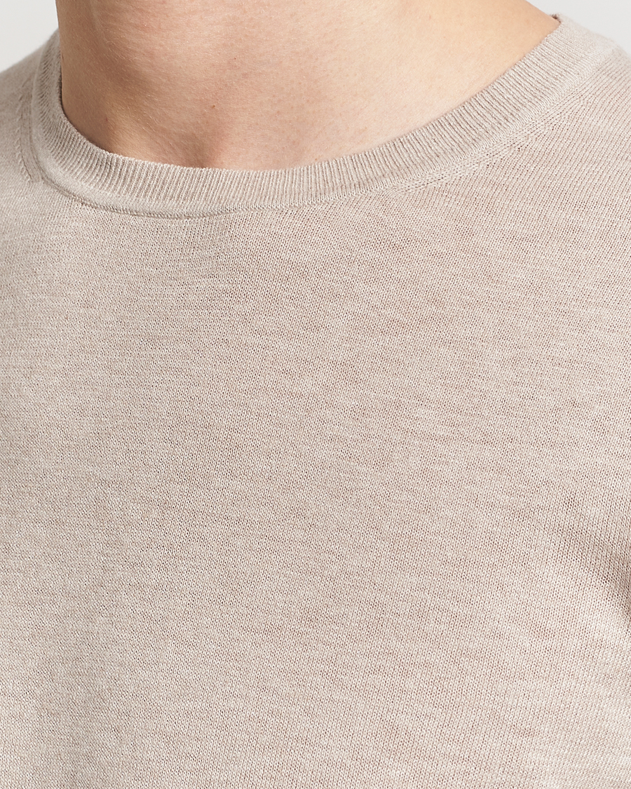 Herren | Pullover | Tiger of Sweden | Michas Cotton/Linen Knitted Sweater Soft Latte