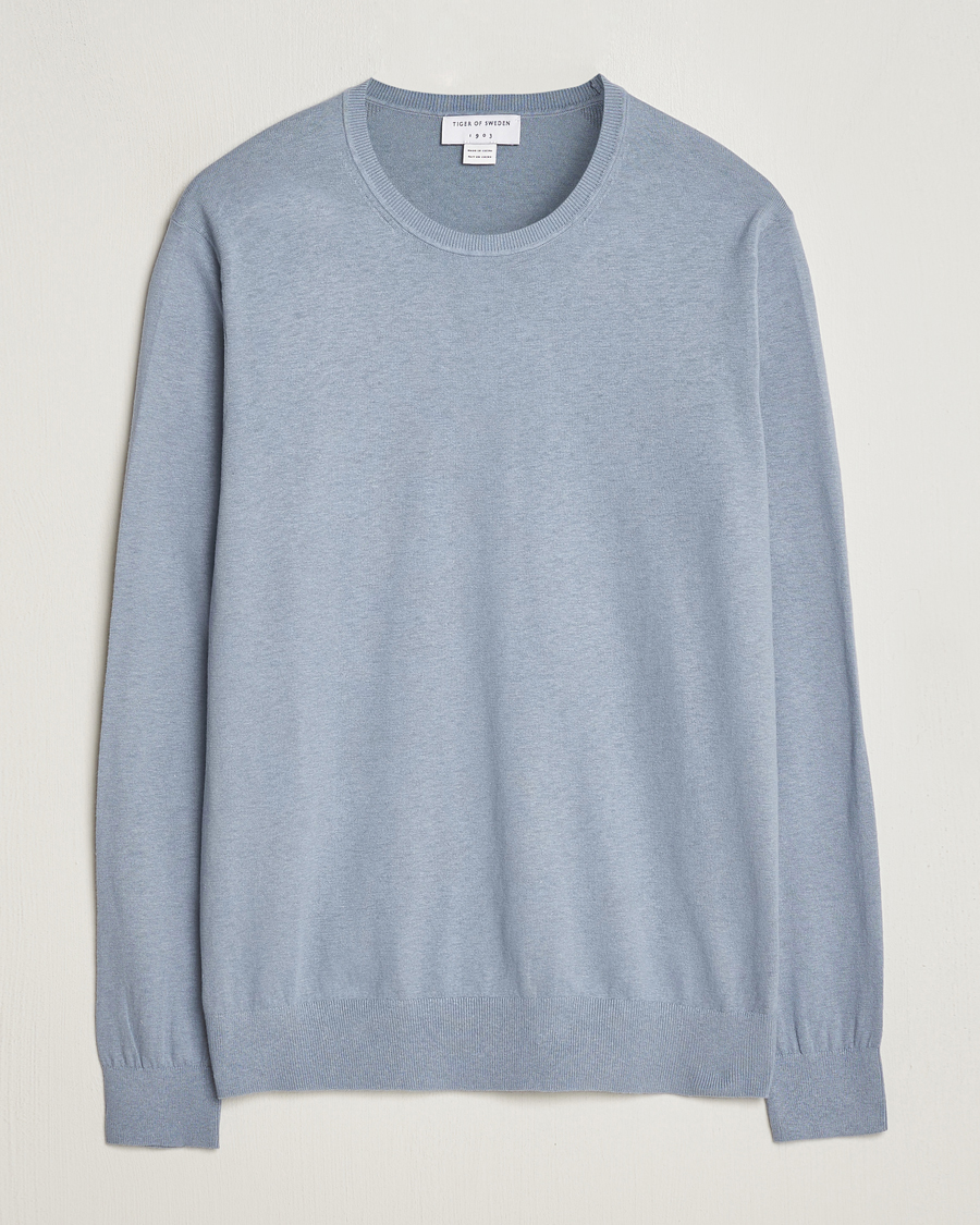 Herren | Pullover | Tiger of Sweden | Michas Cotton/Linen Knitted Sweater Polar Blue
