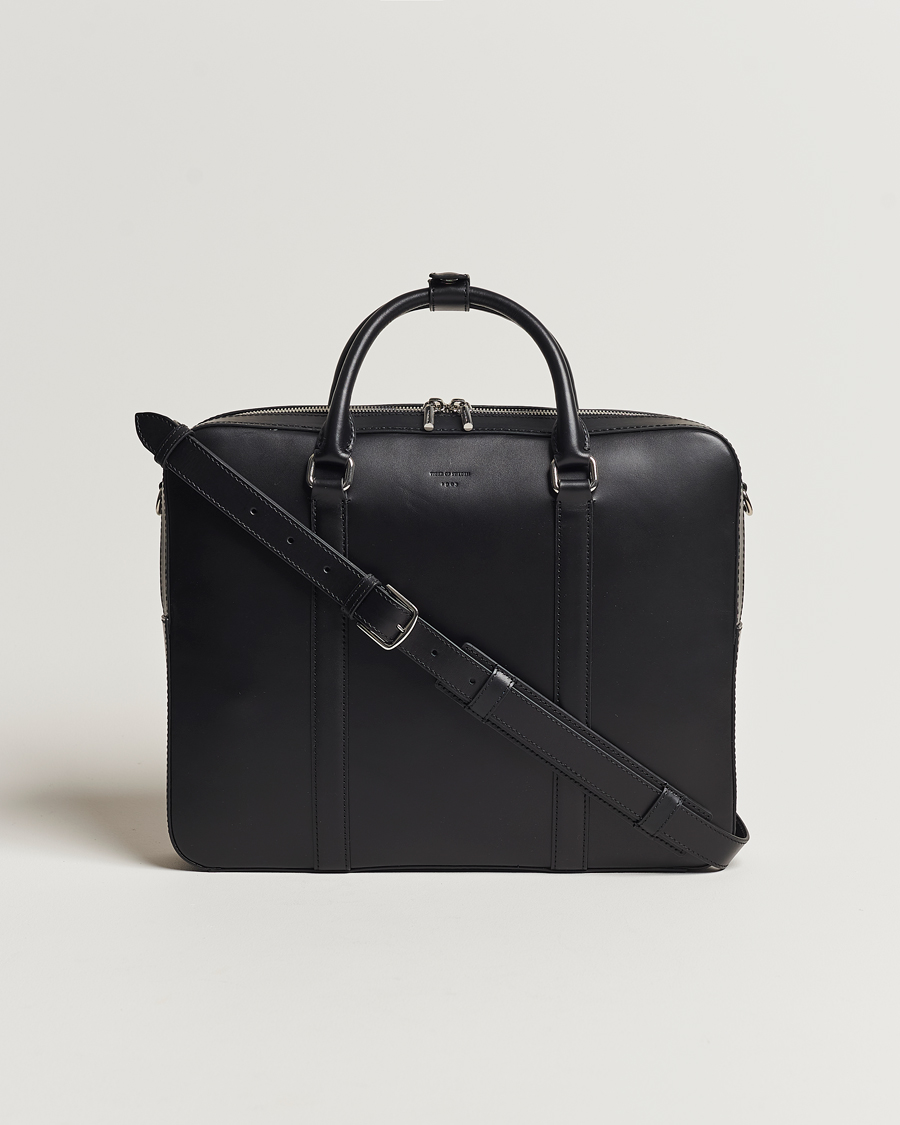 Herren | Tiger of Sweden Brevis Smooth Leather Briefcase Black | Tiger of Sweden | Brevis Smooth Leather Briefcase Black