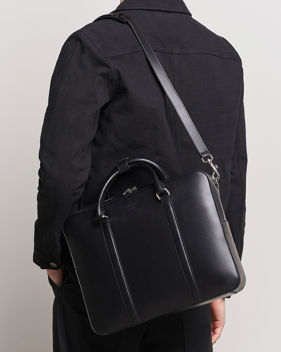 Herren | Tiger of Sweden Brevis Smooth Leather Briefcase Black | Tiger of Sweden | Brevis Smooth Leather Briefcase Black