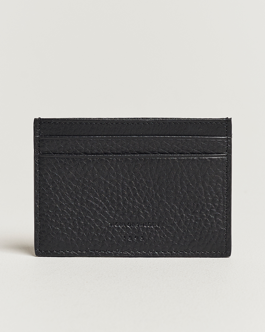 Herren | Tiger of Sweden Wharf Grained Leather Card Holder Black | Tiger of Sweden | Wharf Grained Leather Card Holder Black