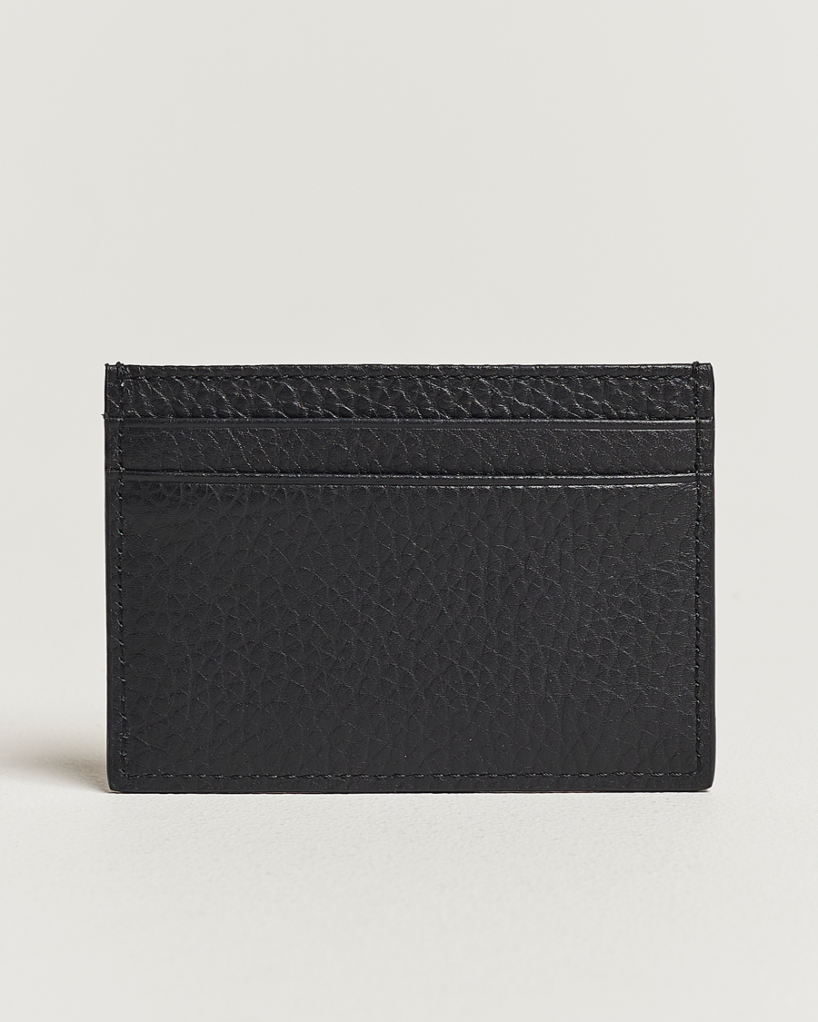 Herren | Tiger of Sweden Wharf Grained Leather Card Holder Black | Tiger of Sweden | Wharf Grained Leather Card Holder Black