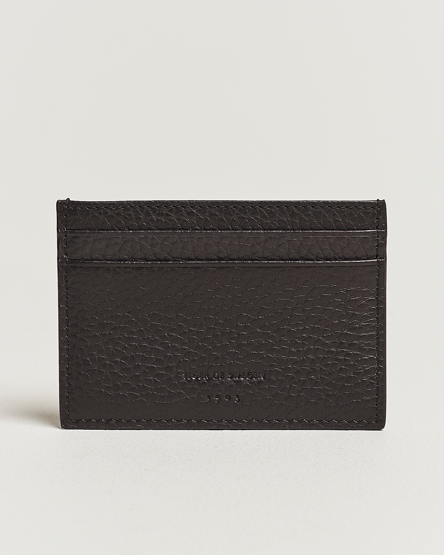 Herren | Tiger of Sweden Wharf Grained Leather Card Holder Dark Brown | Tiger of Sweden | Wharf Grained Leather Card Holder Dark Brown