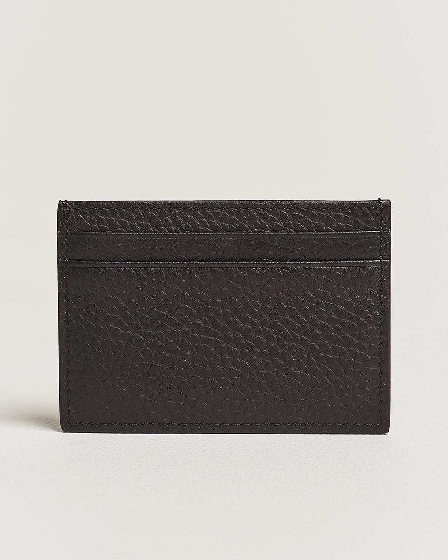 Herren | Tiger of Sweden Wharf Grained Leather Card Holder Dark Brown | Tiger of Sweden | Wharf Grained Leather Card Holder Dark Brown