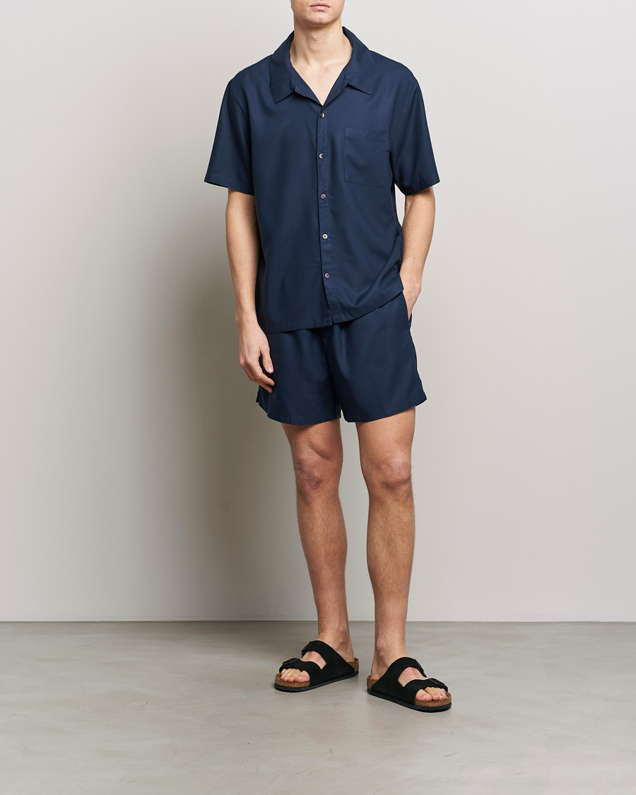 Herren | Schlafanzüge & Bademäntel | Calvin Klein | Viscose Short Sleeve Pyjama Set Blue Shadow