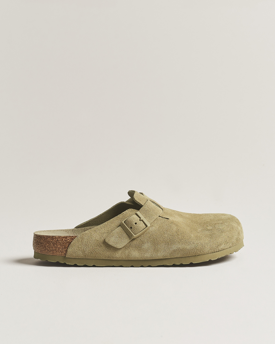 Herren | BIRKENSTOCK Boston Soft Footbed Faded Khaki Suede | BIRKENSTOCK | Boston Soft Footbed Faded Khaki Suede