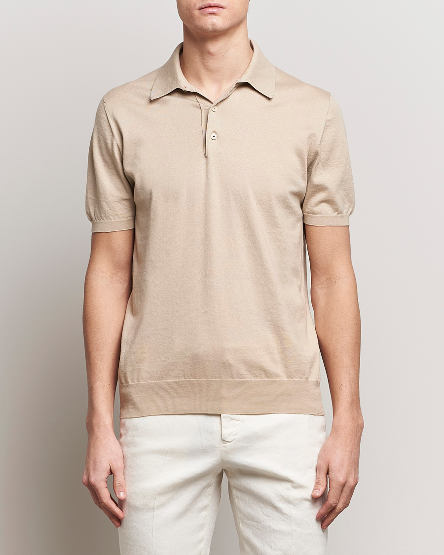 Herren | Poloshirts | Kiton | Sea Island Cotton Polo Beige