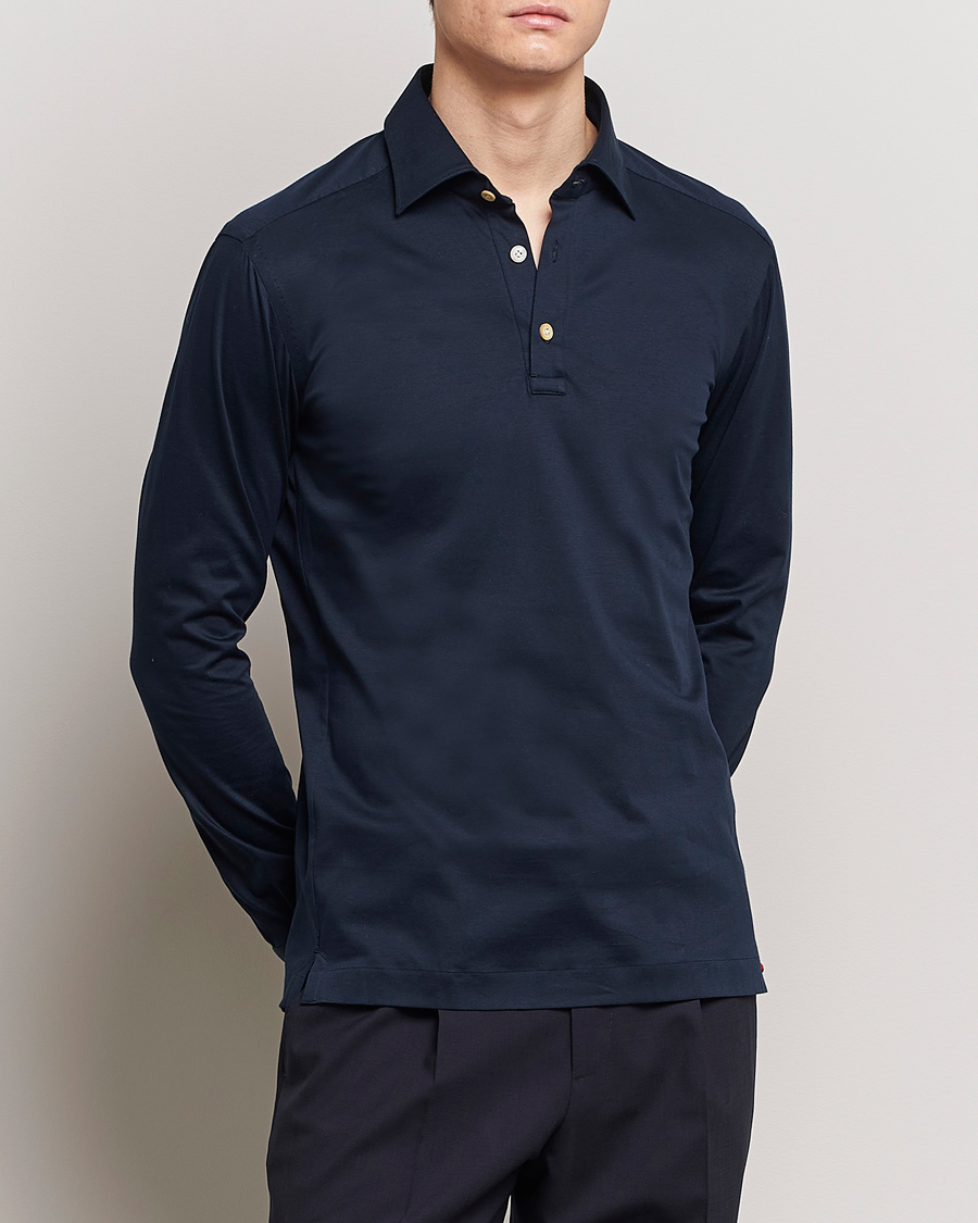 Men | Polo Shirts | Kiton | Popover Shirt Navy