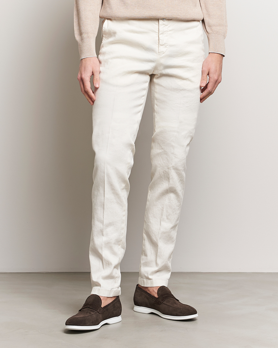 Herren | Leinenhosen | Kiton | Linen Trousers Light Beige