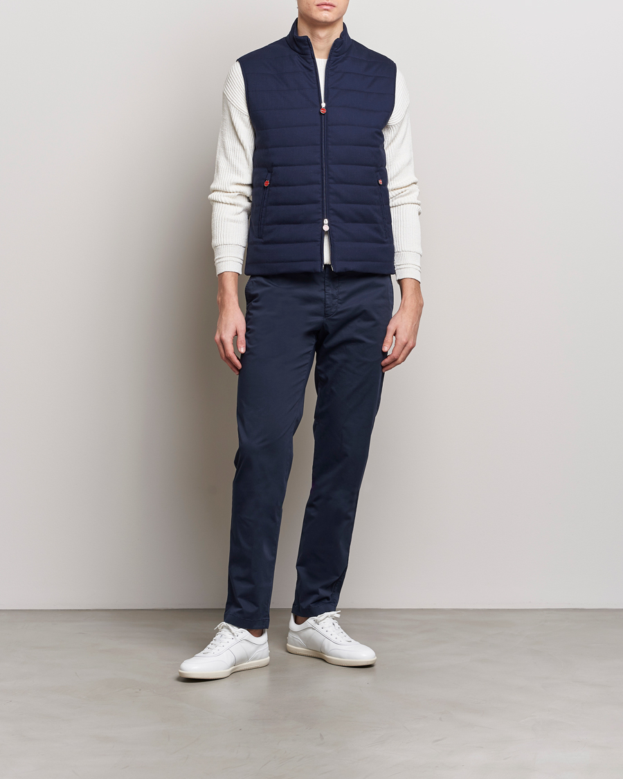 Herren | Hosen | Kiton | Slim Fit Cotton Chinos Navy