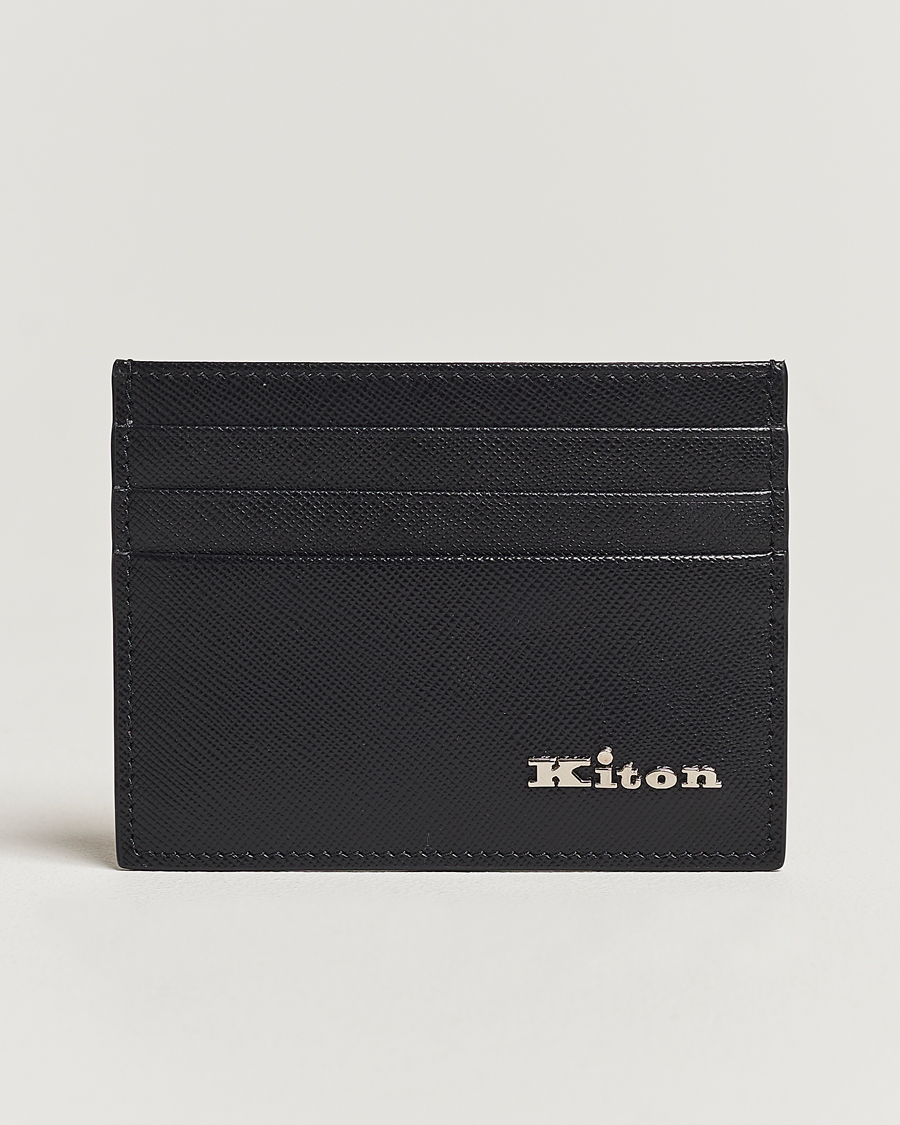 Herren | Kiton Saffiano Leather Cardholder Black | Kiton | Saffiano Leather Cardholder Black