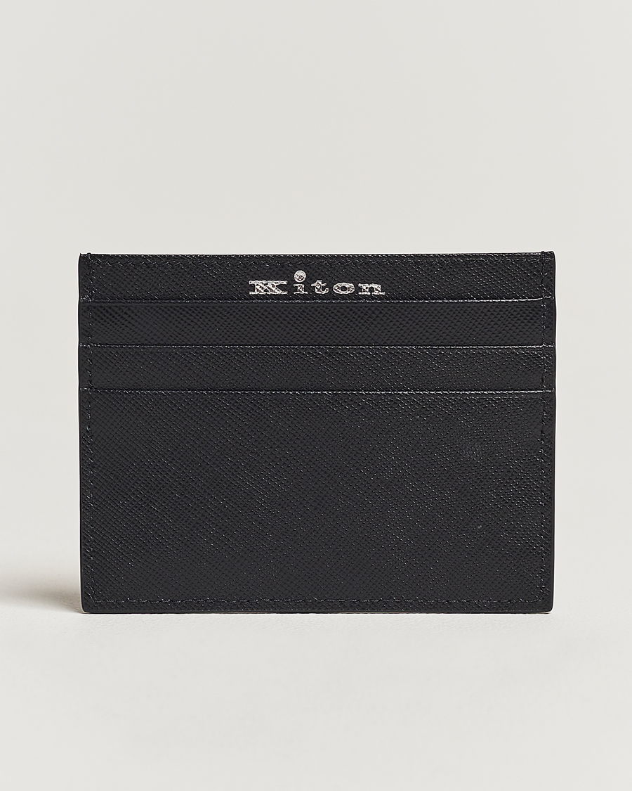 Herren | Kiton Saffiano Leather Cardholder Black | Kiton | Saffiano Leather Cardholder Black