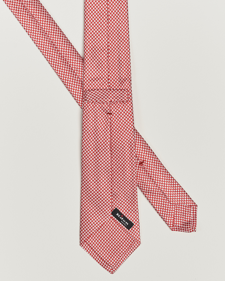 Herren | Kiton Structured Silk Tie Red | Kiton | Structured Silk Tie Red
