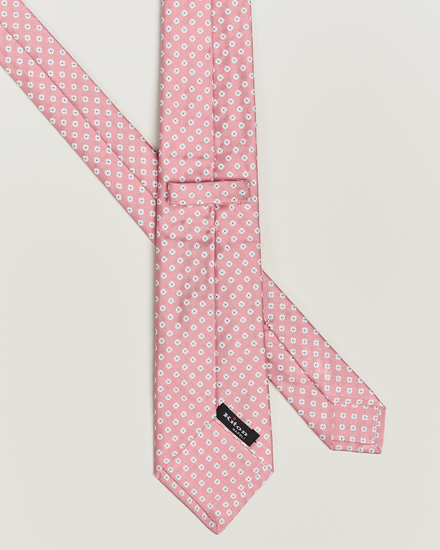 Herren | Kiton Micro Flower Silk Tie Pink | Kiton | Micro Flower Silk Tie Pink