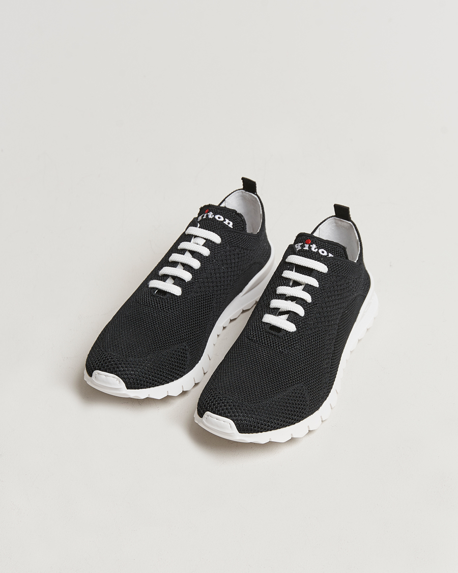 Herren | Schwarze Sneakers | Kiton | Mesh Running Sneakers Black