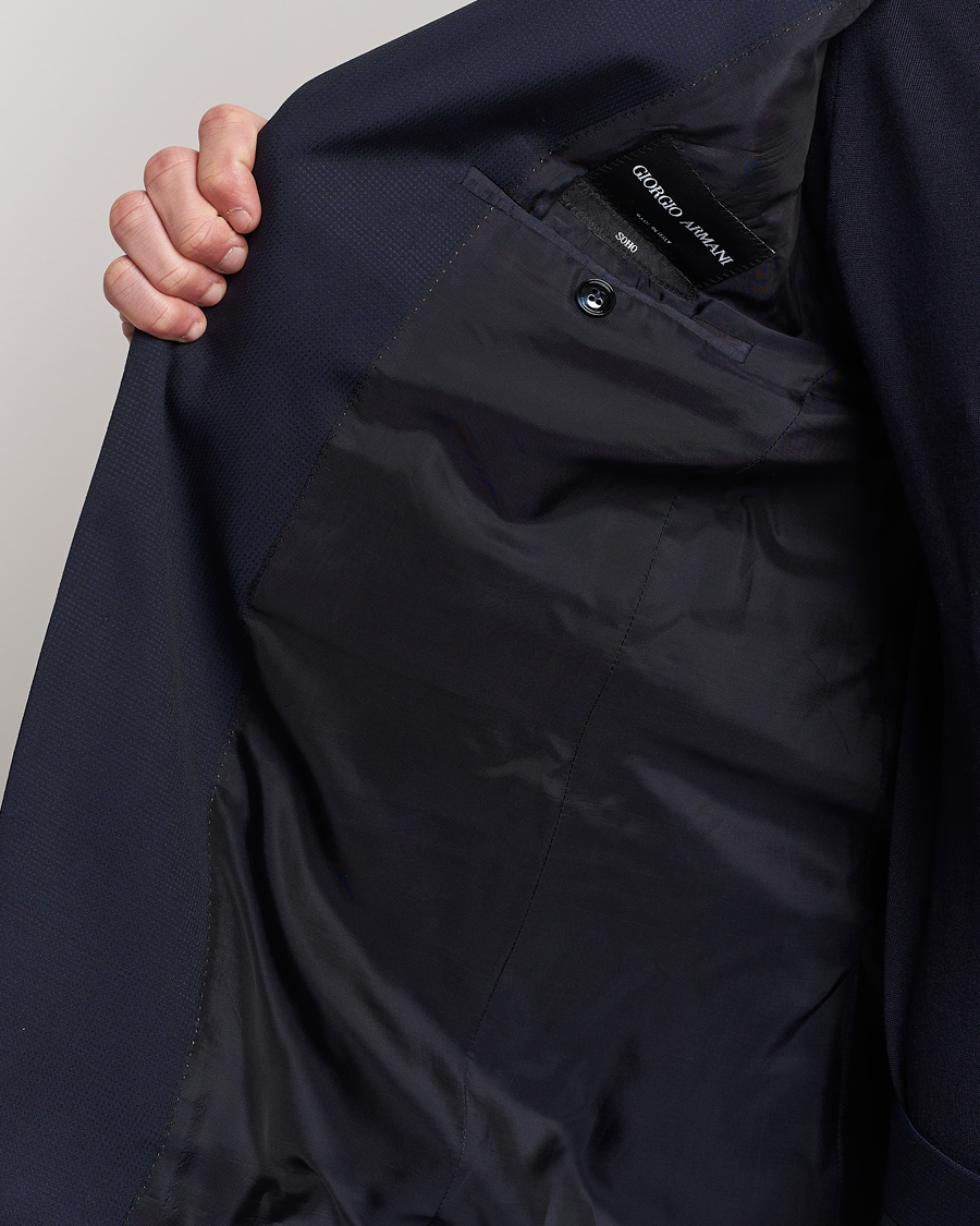 Herren | Anzüge | Giorgio Armani | Slim Fit Peak Lapel Wool Suit Navy