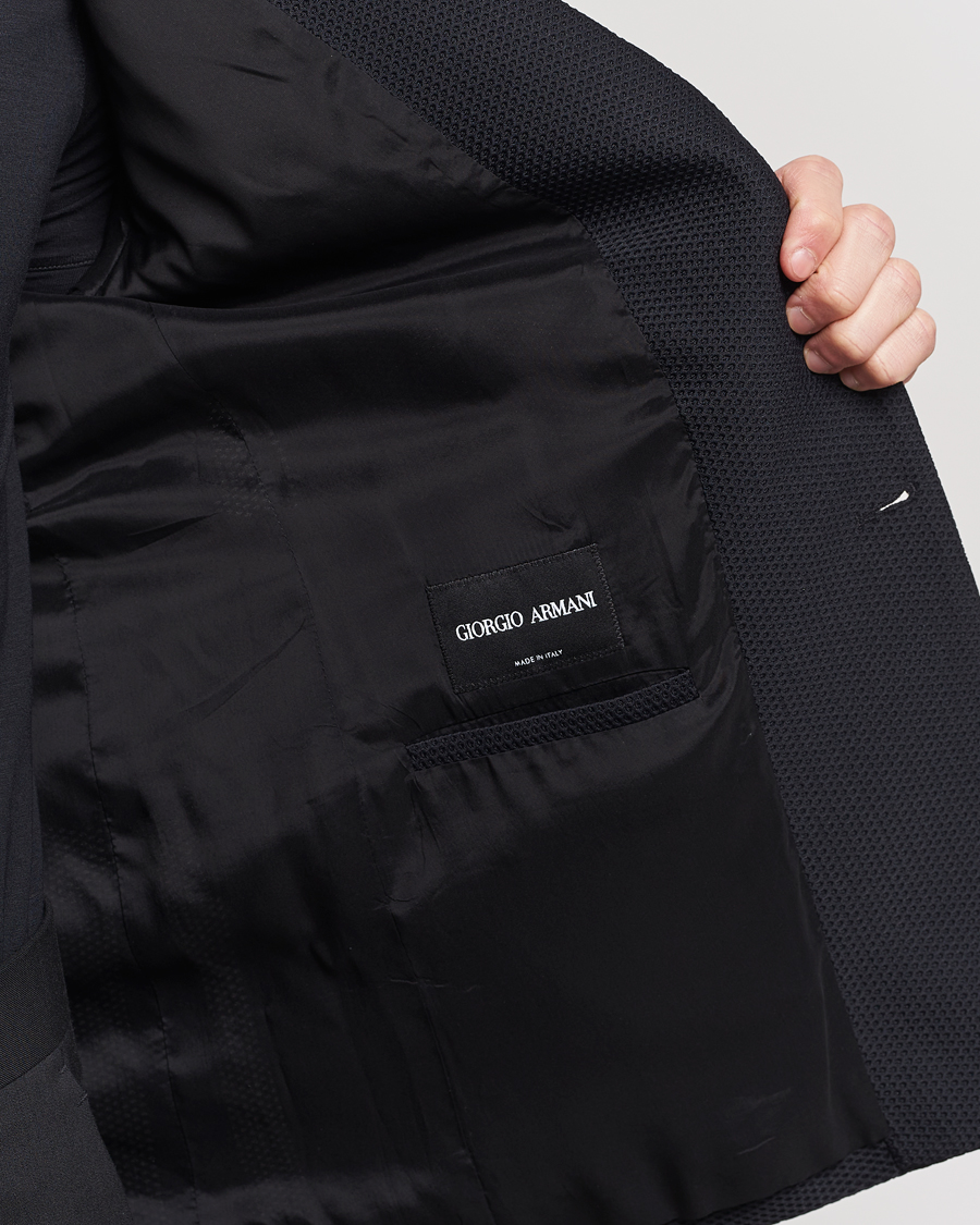 Herren | Sakkos | Giorgio Armani | Single Breasted Mesh Blazer Black