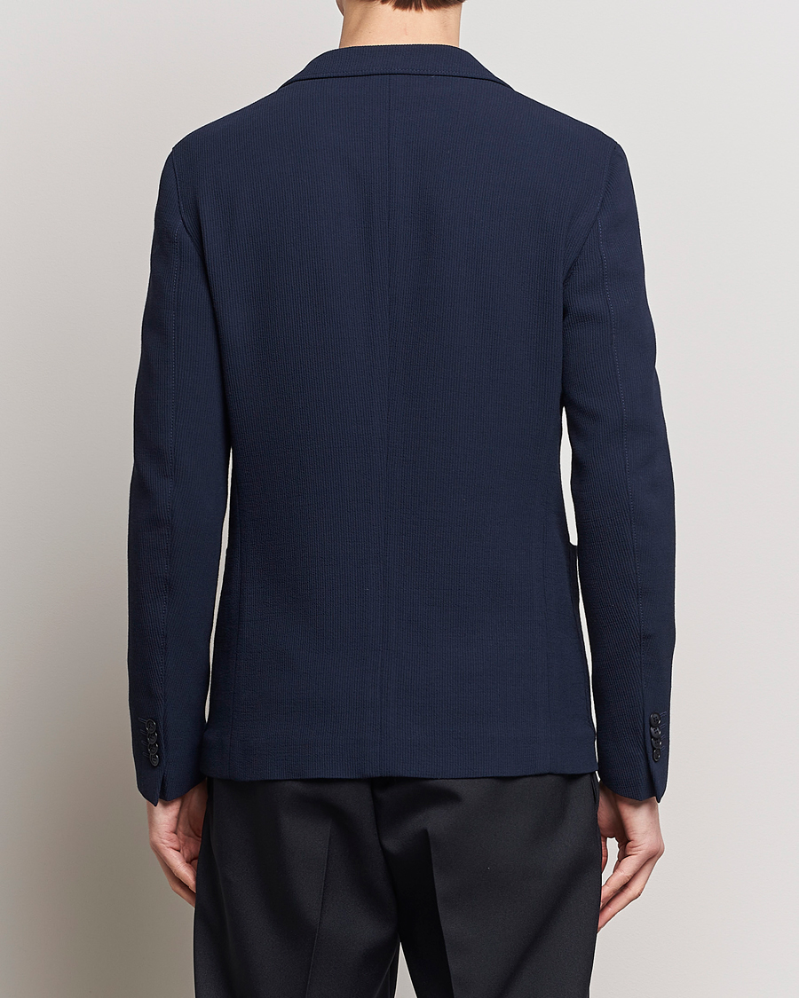 Herren | Sakkos | Giorgio Armani | Single Breasted Rib Wool Blazer Navy