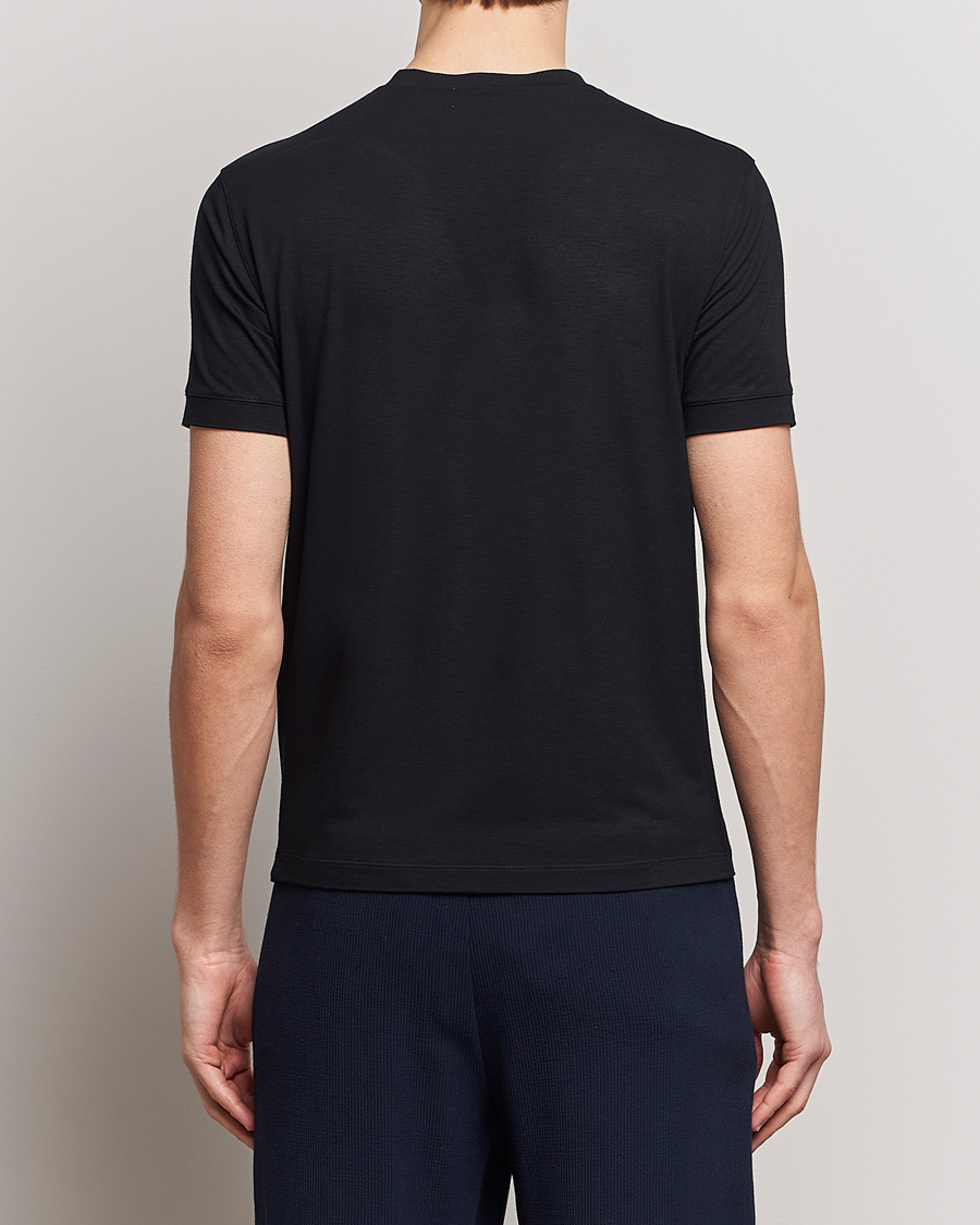 Herren | T-Shirts | Giorgio Armani | Embroidered Logo T-Shirt Black