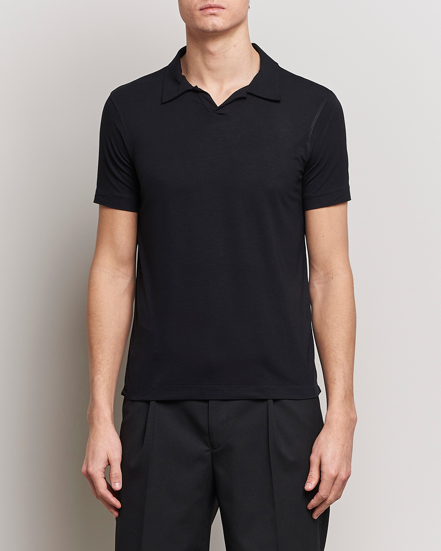 Herren | Poloshirts | Giorgio Armani | Short Sleeve Stretch Polo Black
