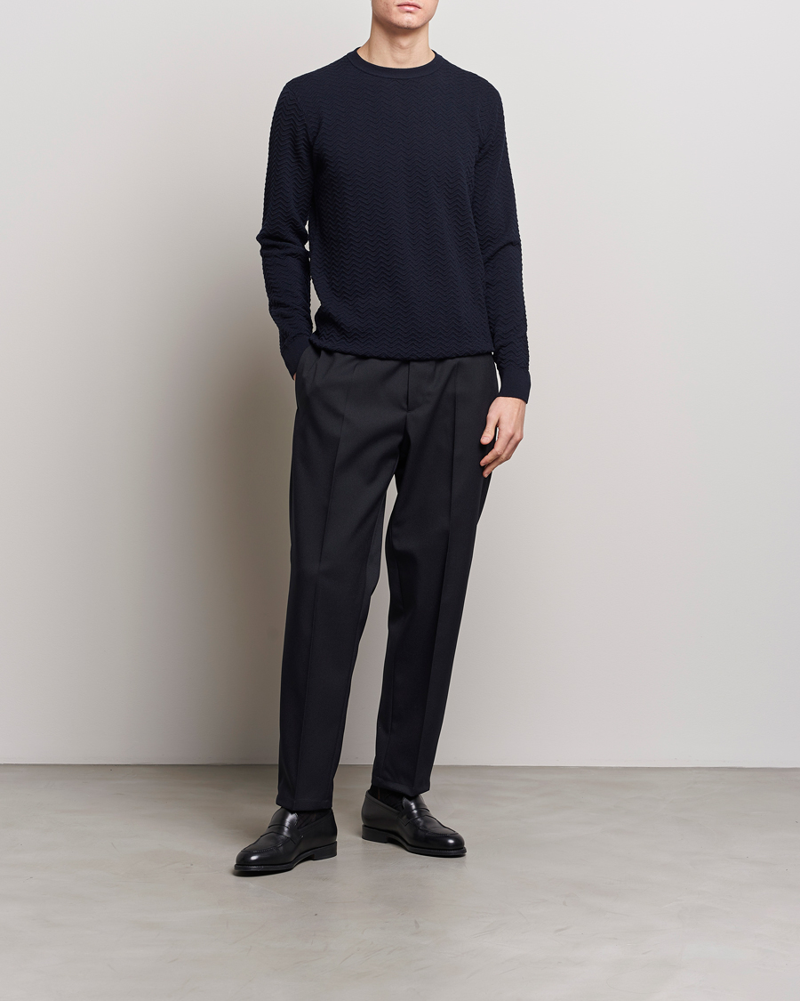 Herren | Pullover | Giorgio Armani | Wool Chevron Pullover Navy