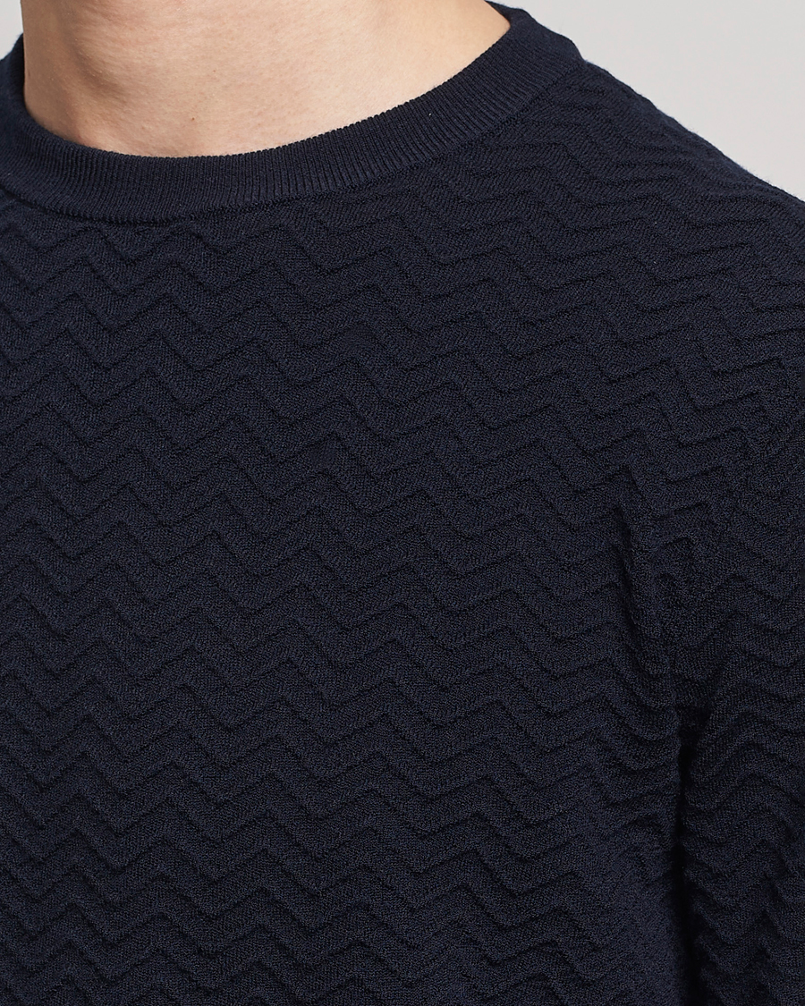 Herren | Pullover | Giorgio Armani | Wool Chevron Pullover Navy