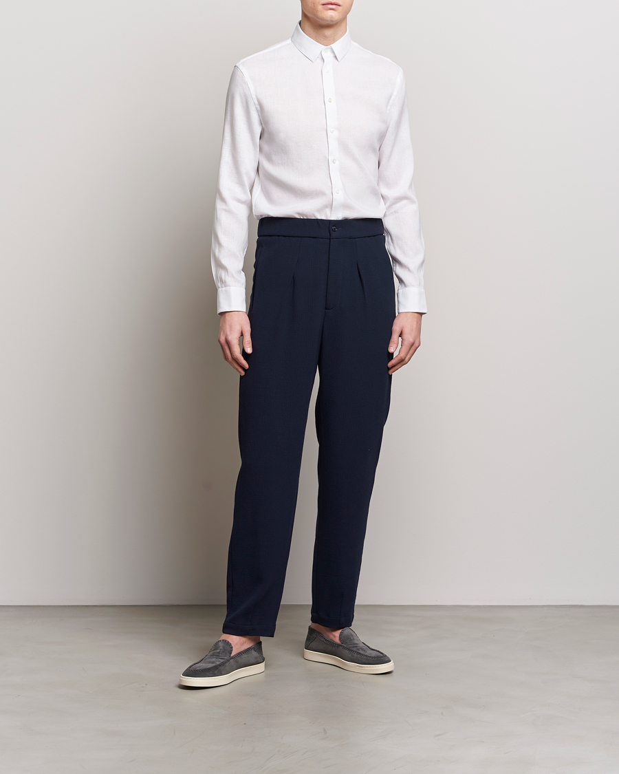 Herren | Hemden | Giorgio Armani | Slim Fit Linen Shirt White