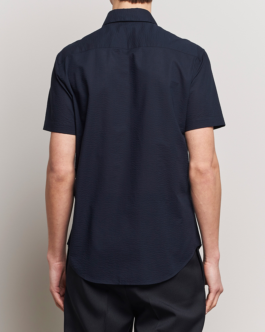 Herren | Hemden | Giorgio Armani | Short Sleeve Seersucker Shirt Navy