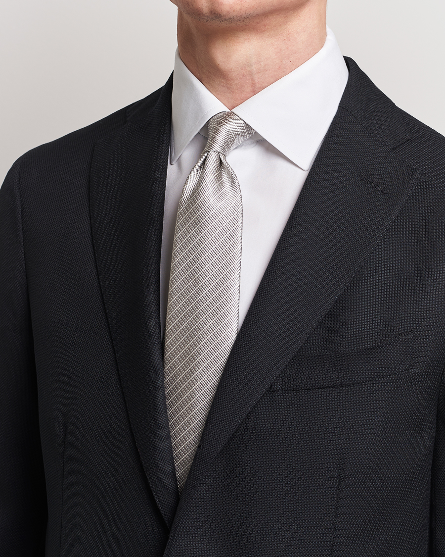 Herren | Giorgio Armani | Giorgio Armani | Jacquard Silk Tie Light Grey