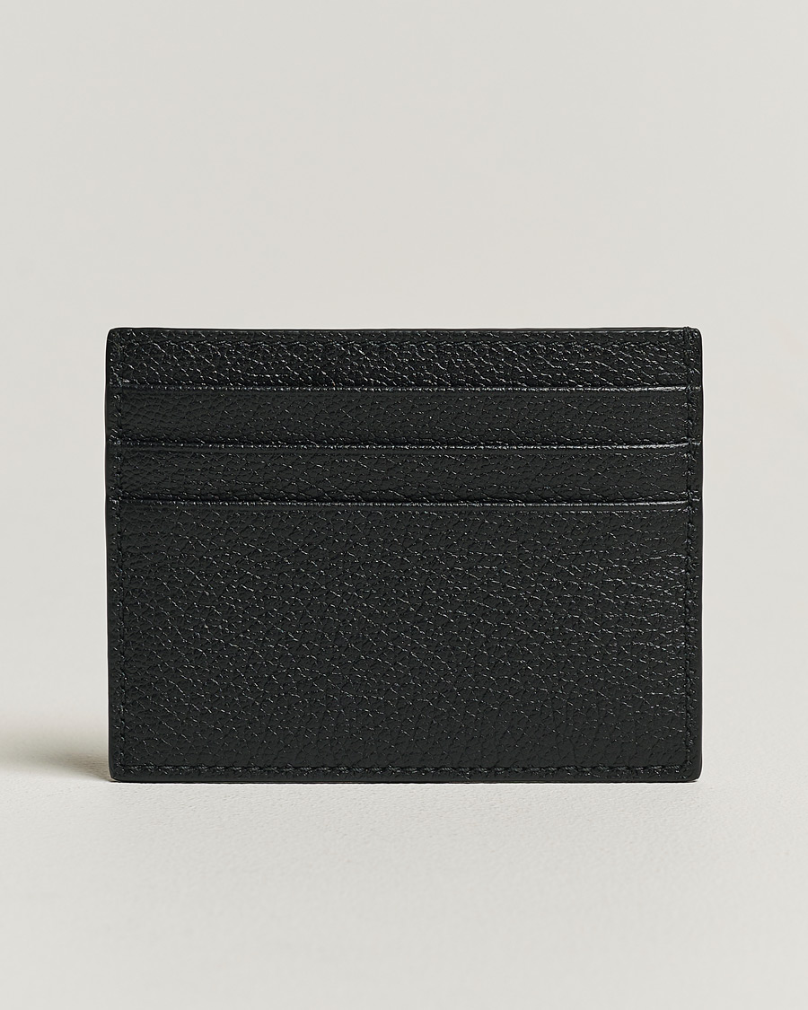Herren | Giorgio Armani Grain Leather Card Holder Black Calf | Giorgio Armani | Grain Leather Card Holder Black Calf