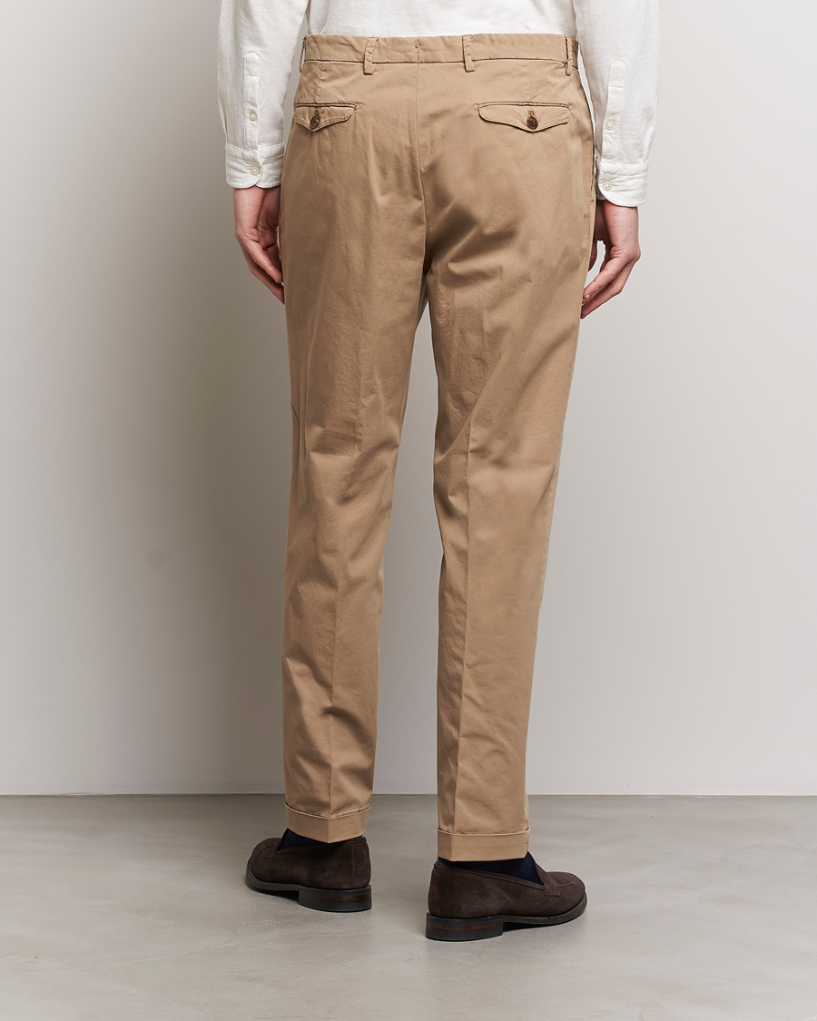 Herren | Hosen | Briglia 1949 | Easy Fit Pleated Cotton Stretch Chino Taupe