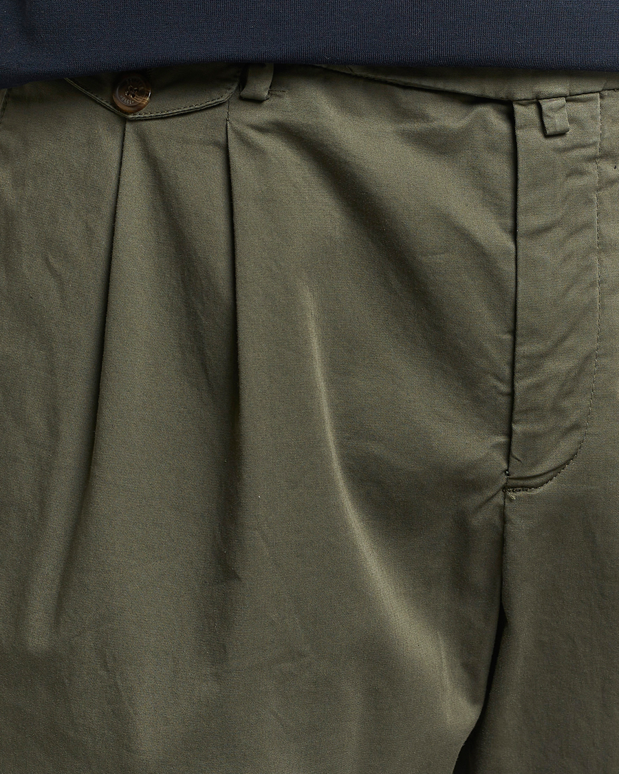 Herren | Hosen | Briglia 1949 | Easy Fit Pleated Cotton Stretch Chino Olive