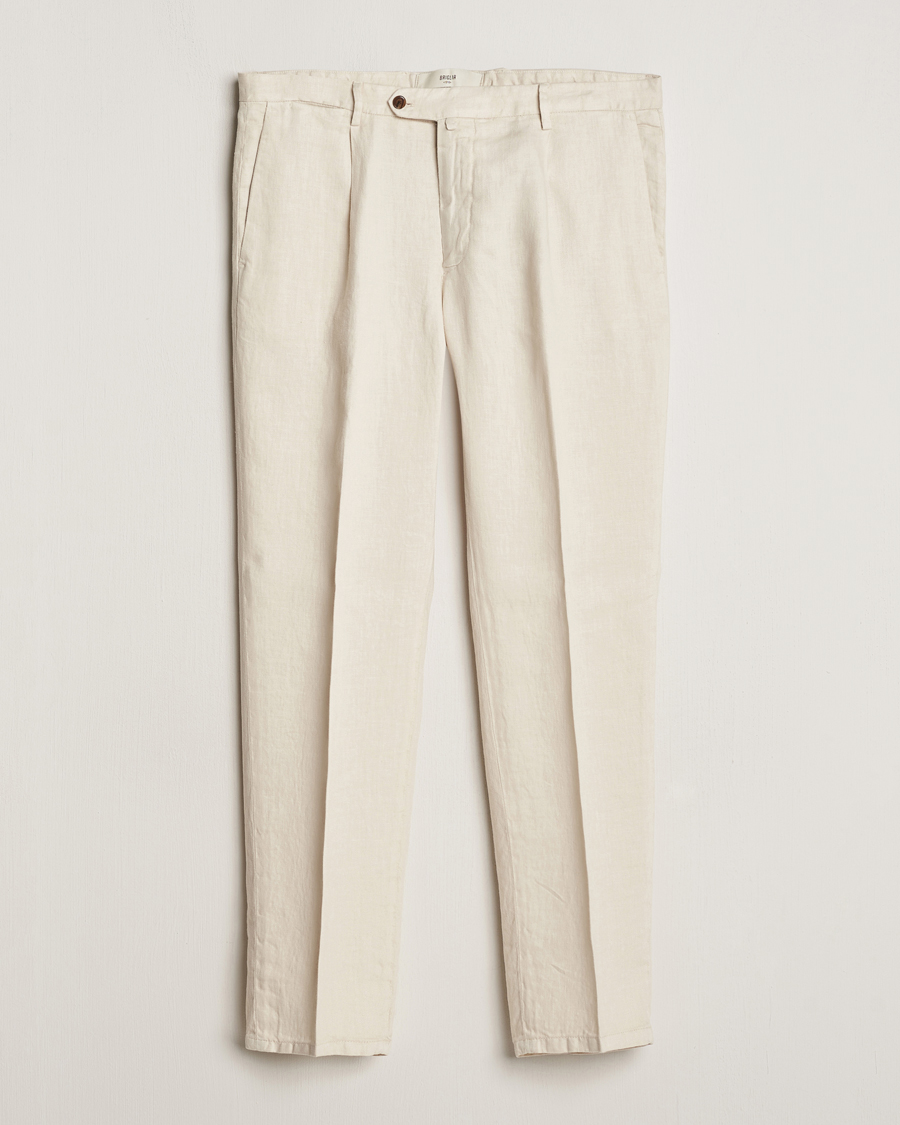 Herren | Hosen | Briglia 1949 | Pleated Linen Trousers Beige