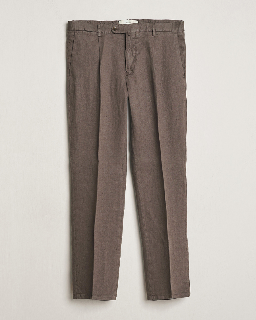 Herren | Hosen | Briglia 1949 | Pleated Linen Trousers Brown