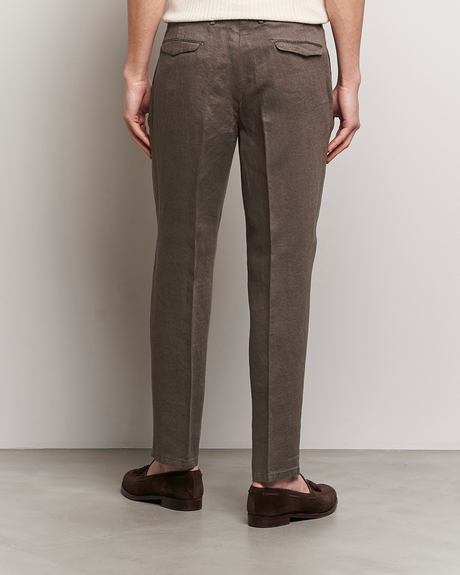 Herren | Hosen | Briglia 1949 | Pleated Linen Trousers Brown