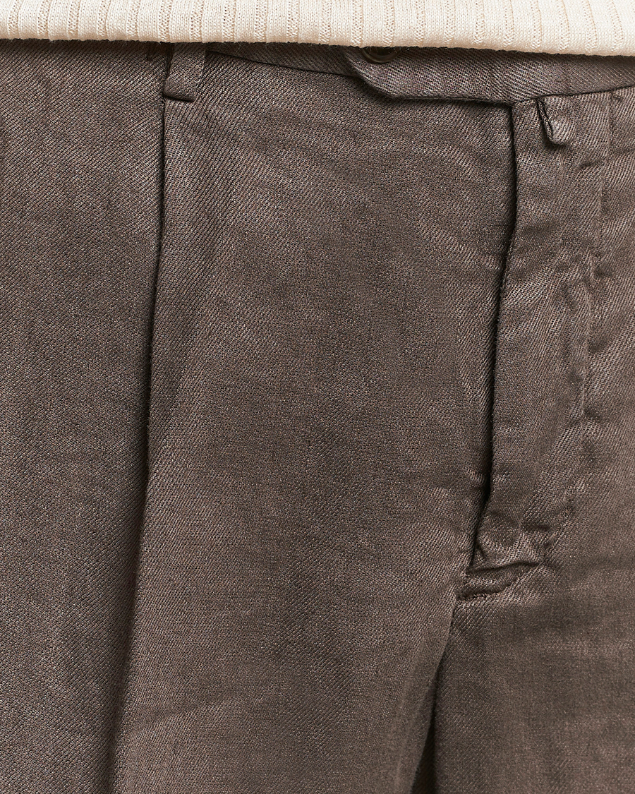 Herren | Hosen | Briglia 1949 | Pleated Linen Trousers Brown