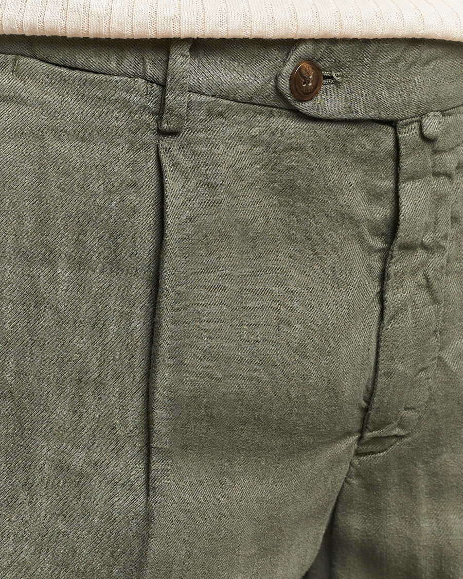 Herren | Hosen | Briglia 1949 | Pleated Linen Trousers Olive